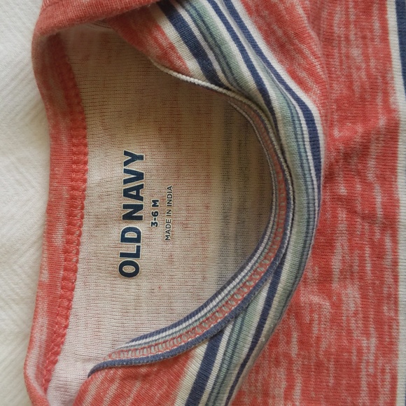 old navy striped short sleeve bodysuit diaper shirt 3-6 months baby - Picture 4 of 6
